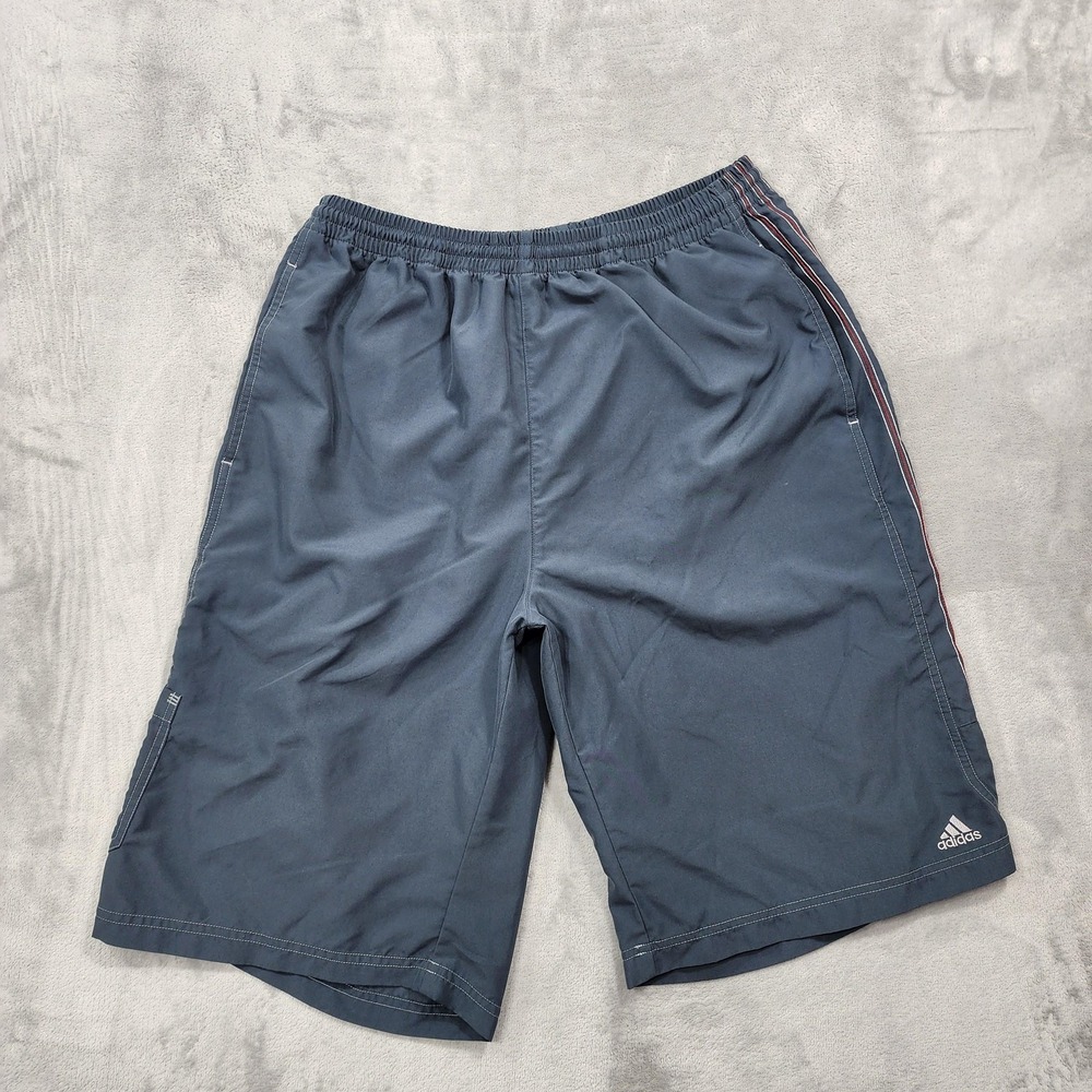 Vintage‎ Adidas Shorts Mens XL Gray Side Stripe Baggy Basketball Athletic Gym